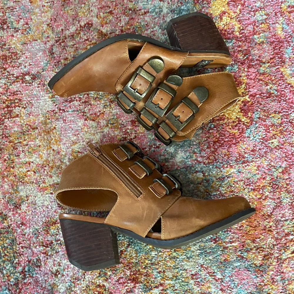 N.Y.L.A. Western Block Heel Ankle Bootie